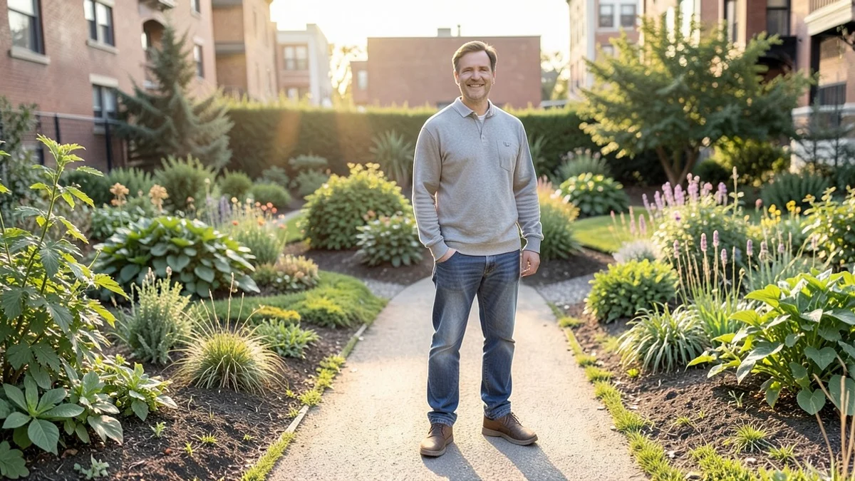 A thoughtful US adult in their 30s stands at a forked path, calmly weighing two equally inviting directions that symbolize different dating styles